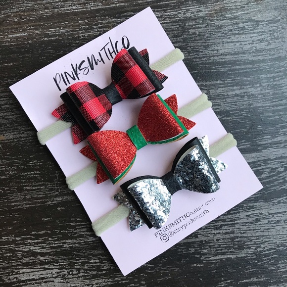 PINKSMITHCo Other - Christmas & New Years Baby Bow Headband Set